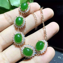 Load image into Gallery viewer, fine jewelry 925 Pure silver inl natural hetian jasper female hand chain sunflowers retro curved chain