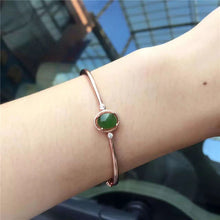 Load image into Gallery viewer, fine jewelry 925 Pure silver inl natural hetian jasper female style bracelet pendant simple curve chain