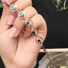 Load image into Gallery viewer, fine jewelry 925 Pure silver inl natural sapphire eye - shaped lady bracelet