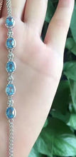 Carica l'immagine nel visualizzatore di Gallery, fine jewelry 925 Pure silver with natural blue topaz bracelet jewelry gold and silver color. qwxcvb