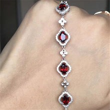 Carica l'immagine nel visualizzatore di Gallery, fine jewelry 925 pure silver inlaid natural gem pomegranate stone women's bracelet jewelry fashion.mkoiu