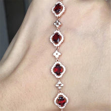 Carica l'immagine nel visualizzatore di Gallery, fine jewelry 925 pure silver inlaid natural gem pomegranate stone women's bracelet jewelry fashion.mkoiu