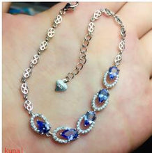 Load image into Gallery viewer, fine jewelry 925 silver inlaid with natural water drops of the tansan women's hand chain can be adjusted.
