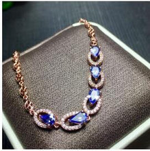 Load image into Gallery viewer, fine jewelry 925 silver inlaid with natural water drops of the tansan women's hand chain can be adjusted.