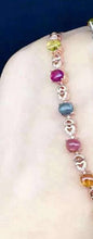 Carica l'immagine nel visualizzatore di Gallery, fine jewelry S925 inlaid natural tourmaline 8 pieces of gem women's bracelet inlaid to order wholesale.