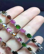 Load image into Gallery viewer, fine jewelry S925 pure silver bracelet natural tourmaline drop girl bracelet wholesale jewelry.