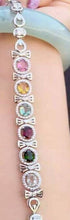 Load image into Gallery viewer, fine jewelry S925 pure silver bracelet natural tourmaline with zircon bracelet wholesale jewelry.