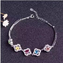 Load image into Gallery viewer, fine jewelry S925 pure silver hand chain natural tourmaline women's hand chain wholesale jewelry.