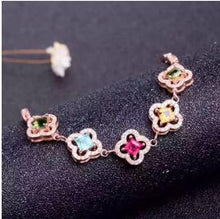 Load image into Gallery viewer, fine jewelry S925 pure silver hand chain natural tourmaline women's hand chain wholesale jewelry.