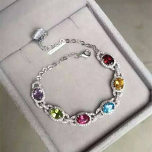 Carica l'immagine nel visualizzatore di Gallery, fine jewelry S925 silver inl natural color potopa stone multi - color bracelet crystal jewelry