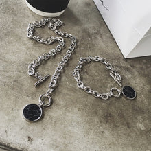 Carica l&#39;immagine nel visualizzatore di Gallery, Minimalist Casual Neck Chain Necklaces for Women Round Marble Pendants Hiphop Female Fashion Jewelry Necklace Naszyjnik