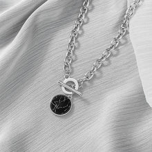 Carica l&#39;immagine nel visualizzatore di Gallery, Minimalist Casual Neck Chain Necklaces for Women Round Marble Pendants Hiphop Female Fashion Jewelry Necklace Naszyjnik