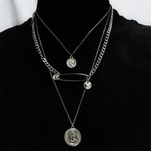 Load image into Gallery viewer, Multilayers Punk Chains Cross Necklace Couple Fashion Street Hip Hop Geometric Metal Pendant Necklaces for Women