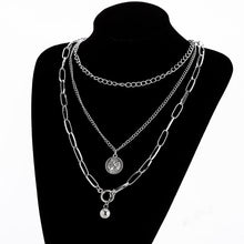 Load image into Gallery viewer, Multilayers Punk Chains Cross Necklace Couple Fashion Street Hip Hop Geometric Metal Pendant Necklaces for Women