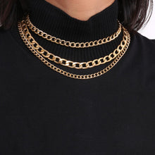 Load image into Gallery viewer, Punk Metal Multi layer Thick Chain Choker Necklace For Women Men Goth Fashion Night Club Jewelry Female Chocker Collier