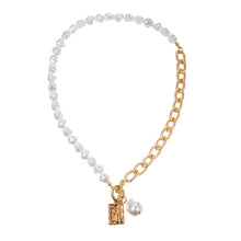 Load image into Gallery viewer, Vintage Baroque Irregular Pearl Lock Chains Necklace 2020 Geometric Aangel Pendant Love Necklaces for Women Punk Jewelry