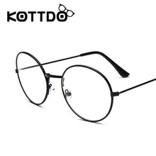 Load image into Gallery viewer, KOTTDO 2023 Designer Woman Glasses Optical Frames Metal Round Glasses Frame Clear lens Eyeware Black Silver Gold Eye Glass