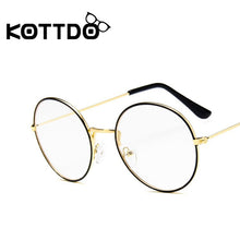 Load image into Gallery viewer, KOTTDO 2023 Designer Woman Glasses Optical Frames Metal Round Glasses Frame Clear lens Eyeware Black Silver Gold Eye Glass