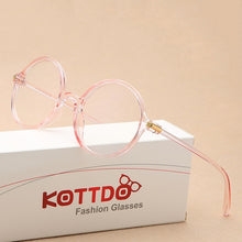 Load image into Gallery viewer, KOTTDO 2023 Student Cute Round Glasses Frame Literary Retro Eye Glasses Frames Transparent Pink Glasses Frame for Men