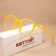 Load image into Gallery viewer, KOTTDO Classic Plastic Anti-blue Light Clear Lens Glasses Frames for Women Vintage Round Computer Game Glasses Frame Men