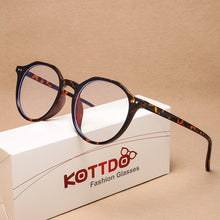 Load image into Gallery viewer, KOTTDO Classic Plastic Anti-blue Light Clear Lens Glasses Frames for Women Vintage Round Computer Game Glasses Frame Men
