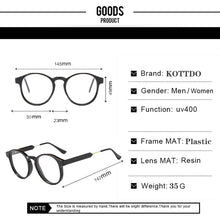 Load image into Gallery viewer, KOTTDO Classic Round EyeGlasses Men Vintage Transparent Eye Glasses Frames for Women Myopia Frame