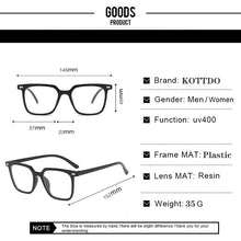 Load image into Gallery viewer, KOTTDO Classic Square Anti-blue Light Eye Glasses Frames Transparent Clear for Men Vintage Plastic Eyeglasses Frames for Women