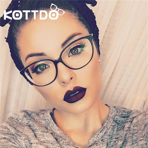KOTTDO Cat Eye Women Eyeglasses Men Myopia Optical Glasses Frame Computer Eye Glasses Transparent Spectacle Eyewear