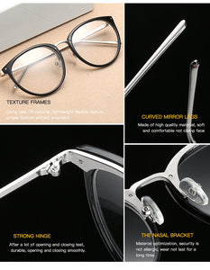 Retro Women Eyeglasses Cat Eye Metal Full Glasses Frame Optical Spectacles Round Vintage Eye Glasses