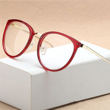 Load image into Gallery viewer, KOTTDO Retro Women Eyeglasses Cat Eye Metal Full Glasses Frame Optical Spectacles Round Vintage Eye Glasses