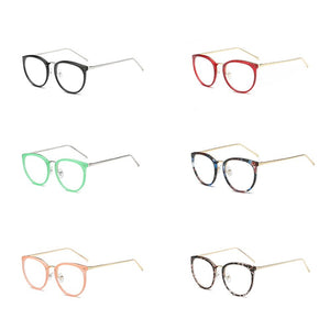 Retro Women Eyeglasses Cat Eye Metal Full Glasses Frame Optical Spectacles Round Vintage Eye Glasses