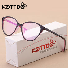 Carica l&#39;immagine nel visualizzatore di Gallery, KOTTDO  Women Cat Eye Eyeglasses Men Myopia Optical Glasse Frame Eye Glasses Computer Transparent Clear Frame Oculos