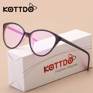 KOTTDO  Women Cat Eye Eyeglasses Men Myopia Optical Glasse Frame Eye Glasses Computer Transparent Clear Frame Oculos