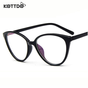 KOTTDO  Women Cat Eye Eyeglasses Men Myopia Optical Glasse Frame Eye Glasses Computer Transparent Clear Frame Oculos