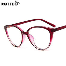Carica l&#39;immagine nel visualizzatore di Gallery, KOTTDO  Women Cat Eye Eyeglasses Men Myopia Optical Glasse Frame Eye Glasses Computer Transparent Clear Frame Oculos