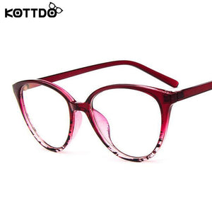 KOTTDO  Women Cat Eye Eyeglasses Men Myopia Optical Glasse Frame Eye Glasses Computer Transparent Clear Frame Oculos