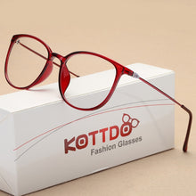Carica l&#39;immagine nel visualizzatore di Gallery, KOTTDO Sexy Eyeglasses for Women Square Plastic Spectacles Glasses Frame Transparent clear Retro Myopia Eye Glasses