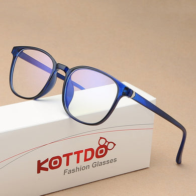 KOTTDO Retro Mens Glasses Frame  Computer Eyeglasses Frame Women Anti-blue Light Transparent Clear Pink Plastic Frame