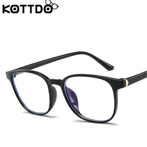 KOTTDO Retro Mens Glasses Frame  Computer Eyeglasses Frame Women Anti-blue Light Transparent Clear Pink Plastic Frame