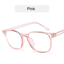 Carica l&#39;immagine nel visualizzatore di Gallery, KOTTDO Retro Mens Glasses Frame  Computer Eyeglasses Frame Women Anti-blue Light Transparent Clear Pink Plastic Frame