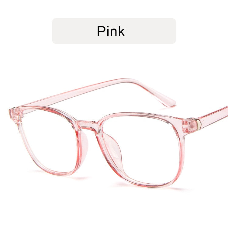 KOTTDO Retro Mens Glasses Frame  Computer Eyeglasses Frame Women Anti-blue Light Transparent Clear Pink Plastic Frame