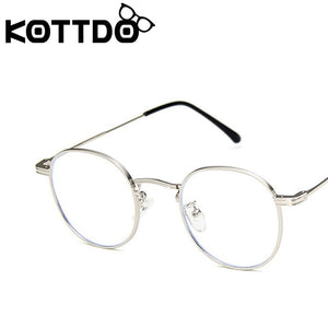 KOTTDO Vintage Metal Round Eye Glasses Frame Women Classic Clear Optical EyeGlasses Men