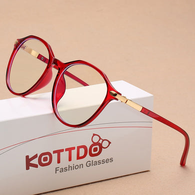 KOTTDO Montatura per occhiali da vista rotondi vintage da donna Montature per occhiali da vista classici anti-blu per uomo Montatura per occhiali in plastica 