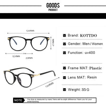Load image into Gallery viewer, KOTTDO Vintage Round Eyeglasses Frame Women Classic Anti-blue Light Eye Glasses Frames for Men Plastic Spectacle Frame