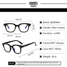 Load image into Gallery viewer, KOTTDO Vintage Square Anti-blue Light Glasses Frame Women Classic Optical Eye Glasses Frames for Men Clear Glasses Frame Oculos