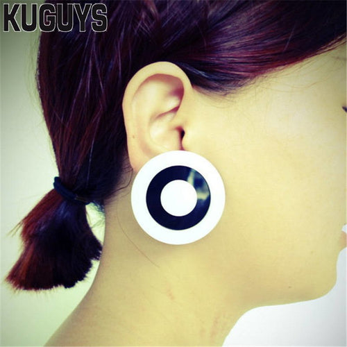 Acrylic Jewelry Custom Brincos Jewelry Round Stud Earrings for Women Pendientes Hyperbole Large Earring Oorbellen