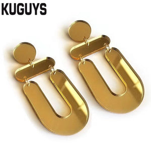 Fashion Jewelry HipHop Tassel Earrings for Women Brincos Acrylic Gold Drop Earring Hyperbole Geometric Earring