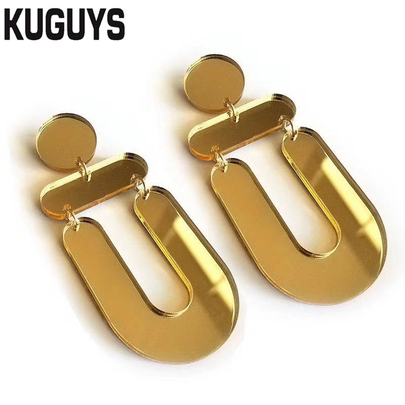 Fashion Jewelry HipHop Tassel Earrings for Women Brincos Acrylic Gold Drop Earring Hyperbole Geometric Earring