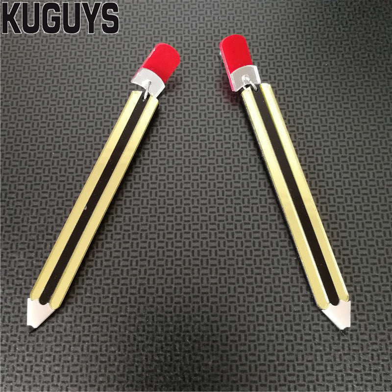 Trendy Jewelry Hyperbole Pencil HipHop Drop Earring Fashion Oorbellen Gold Long Earrings for Women Pendientes Brincos