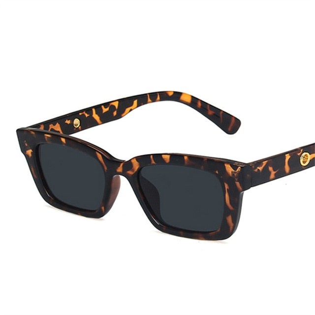 Ladies Small Square Sunglasses Women  Narrow Frame Sun Glasses Retro Rectangle Eyewears Beige Eyeglasses